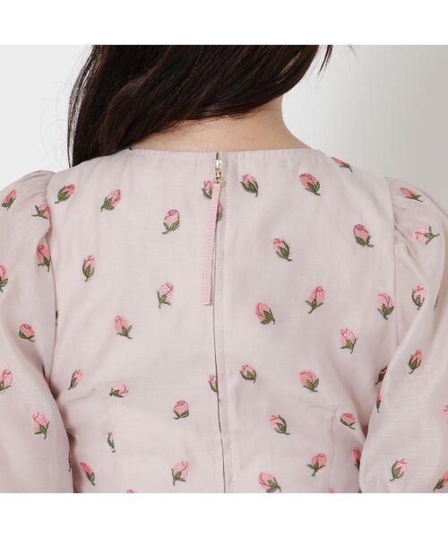 Rose Tiara / ローズティアラ ミニ丈・ひざ丈ワンピース | 【美シルエット】つぼみ刺繍ワンピース | 詳細13