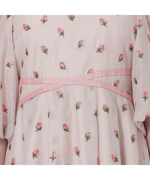 Rose Tiara / ローズティアラ ミニ丈・ひざ丈ワンピース | 【美シルエット】つぼみ刺繍ワンピース | 詳細14