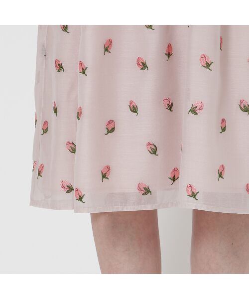 Rose Tiara / ローズティアラ ミニ丈・ひざ丈ワンピース | 【美シルエット】つぼみ刺繍ワンピース | 詳細15