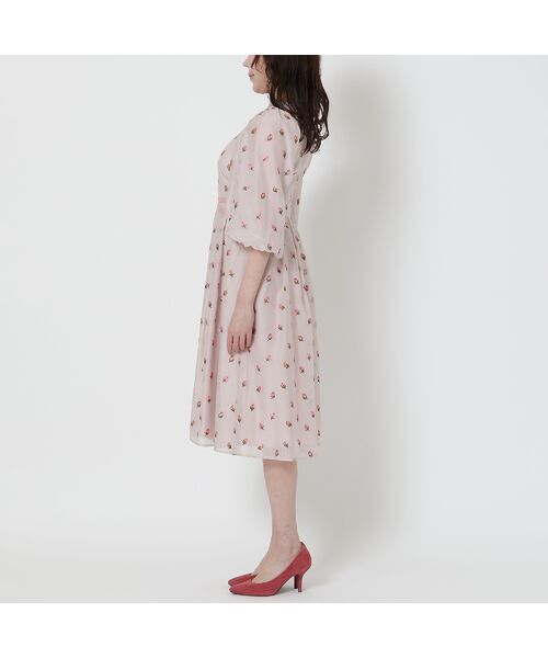 Rose Tiara / ローズティアラ ミニ丈・ひざ丈ワンピース | 【美シルエット】つぼみ刺繍ワンピース | 詳細8