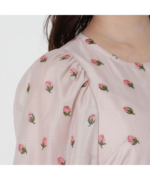 Rose Tiara / ローズティアラ ミニ丈・ひざ丈ワンピース | 【美シルエット】つぼみ刺繍ワンピース | 詳細11