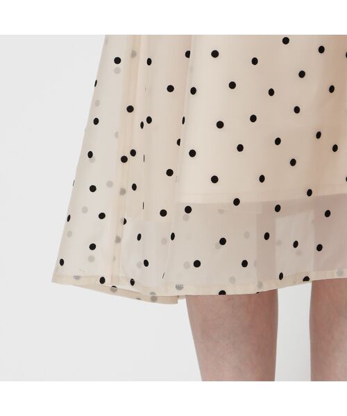 Rose Tiara / ローズティアラ ミニ丈・ひざ丈ワンピース | オーガンジーフロッキードットリボンワンピース | 詳細17