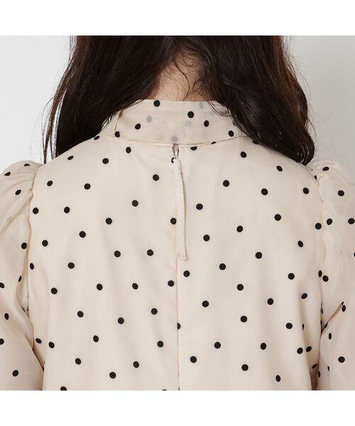 Rose Tiara / ローズティアラ ミニ丈・ひざ丈ワンピース | オーガンジーフロッキードットリボンワンピース | 詳細10