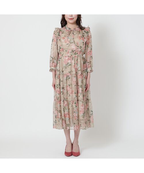 Rose Tiara / ローズティアラ ミニ丈・ひざ丈ワンピース | 【手洗いOK】ボタニカル風フラワーワンピース | 詳細6