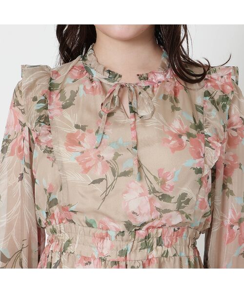 Rose Tiara / ローズティアラ ミニ丈・ひざ丈ワンピース | 【手洗いOK】ボタニカル風フラワーワンピース | 詳細9