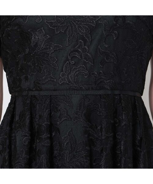 Rose Tiara / ローズティアラ ミニ丈・ひざ丈ワンピース | 【美シルエット】ドットチュール刺繍ワンピース | 詳細15