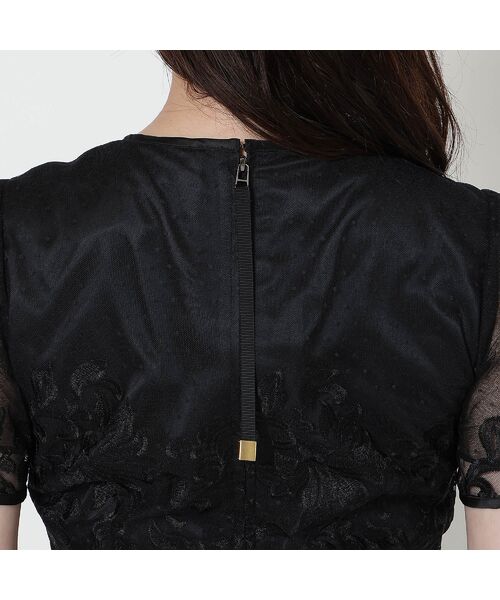 Rose Tiara / ローズティアラ ミニ丈・ひざ丈ワンピース | 【美シルエット】ドットチュール刺繍ワンピース | 詳細16