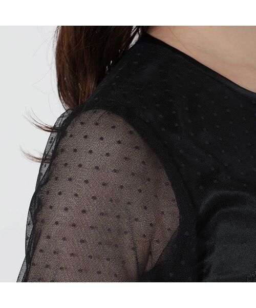 Rose Tiara / ローズティアラ ミニ丈・ひざ丈ワンピース | 【美シルエット】ドットチュール刺繍ワンピース | 詳細13