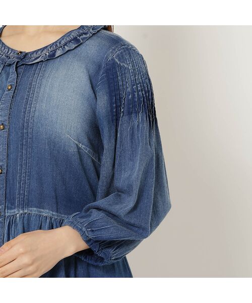 Rose Tiara / ローズティアラ ミニ丈・ひざ丈ワンピース | 【手洗いOK】デニムワンピース | 詳細15