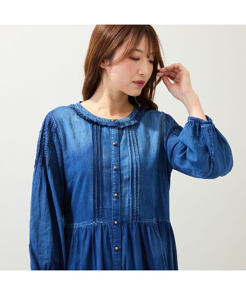 Rose Tiara / ローズティアラ ミニ丈・ひざ丈ワンピース | 【手洗いOK】デニムワンピース | 詳細3