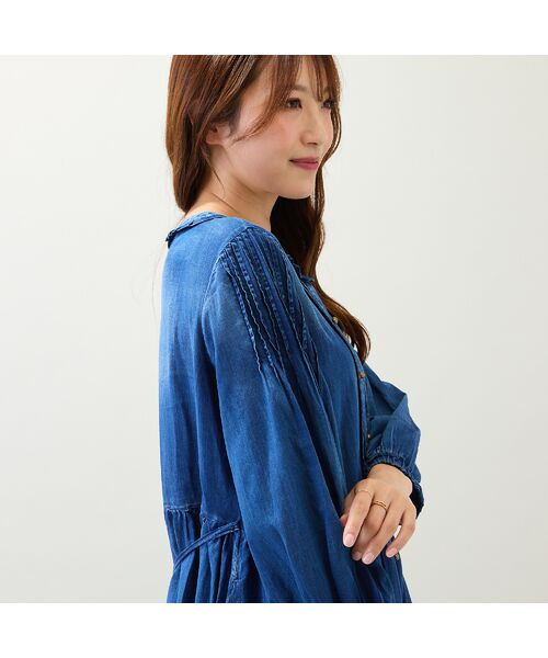 Rose Tiara / ローズティアラ ミニ丈・ひざ丈ワンピース | 【手洗いOK】デニムワンピース | 詳細4