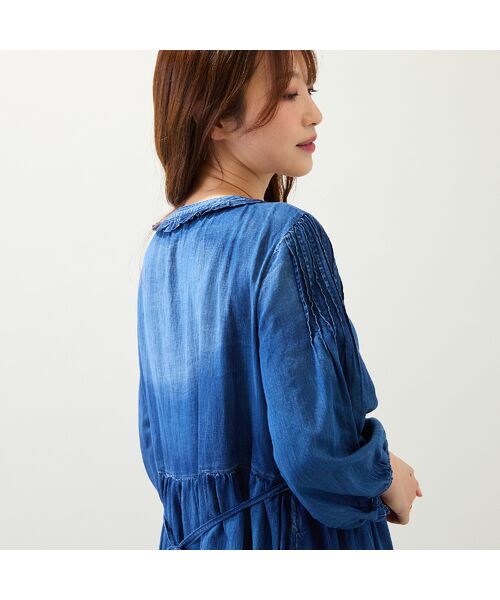 Rose Tiara / ローズティアラ ミニ丈・ひざ丈ワンピース | 【手洗いOK】デニムワンピース | 詳細5