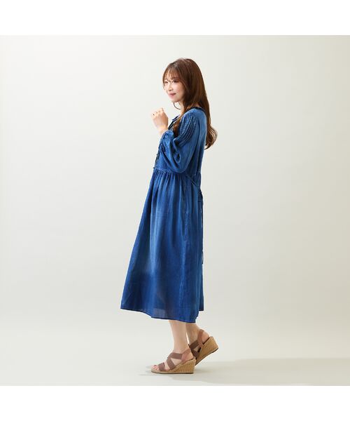 Rose Tiara / ローズティアラ ミニ丈・ひざ丈ワンピース | 【手洗いOK】デニムワンピース | 詳細8