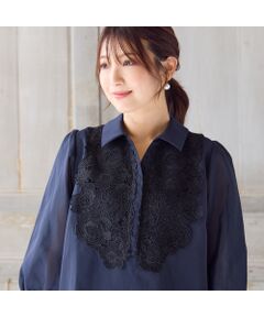 Rose Tiara / ローズティアラ シャツ・ブラウス | 【接触冷感/手洗いOK】ケミカルレースブラウス