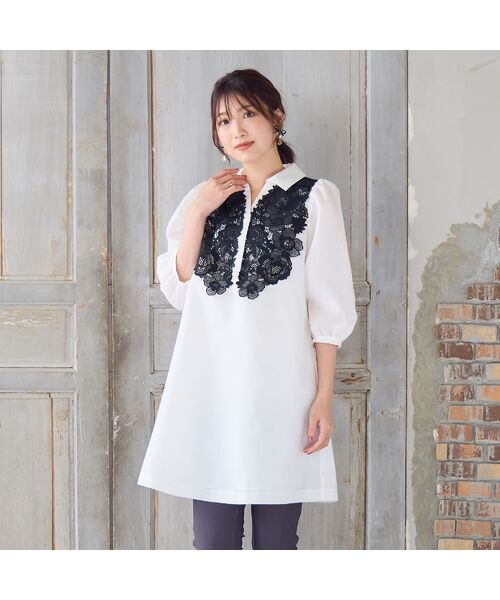 Rose Tiara / ローズティアラ シャツ・ブラウス | 【接触冷感/手洗いOK】ケミカルレースブラウス | 詳細1