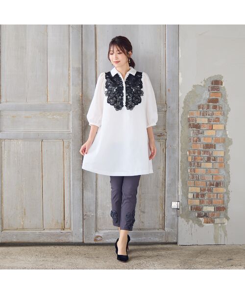 Rose Tiara / ローズティアラ シャツ・ブラウス | 【接触冷感/手洗いOK】ケミカルレースブラウス | 詳細2