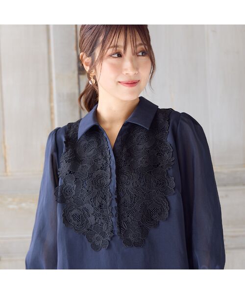 Rose Tiara / ローズティアラ シャツ・ブラウス | 【接触冷感/手洗いOK】ケミカルレースブラウス | 詳細4