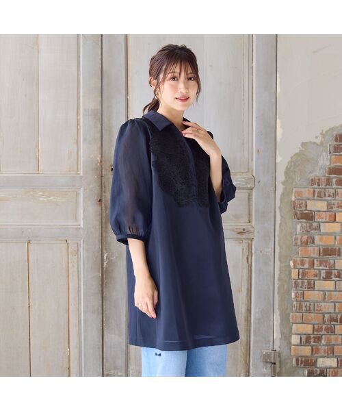 Rose Tiara / ローズティアラ シャツ・ブラウス | 【接触冷感/手洗いOK】ケミカルレースブラウス | 詳細6