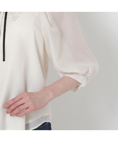 Rose Tiara / ローズティアラ シャツ・ブラウス | 【手洗いOK】襟付きフラワーモチーフブラウス | 詳細14