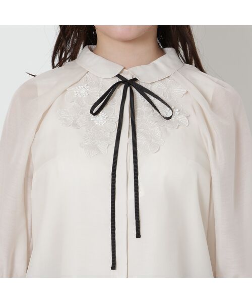 Rose Tiara / ローズティアラ シャツ・ブラウス | 【手洗いOK】襟付きフラワーモチーフブラウス | 詳細11
