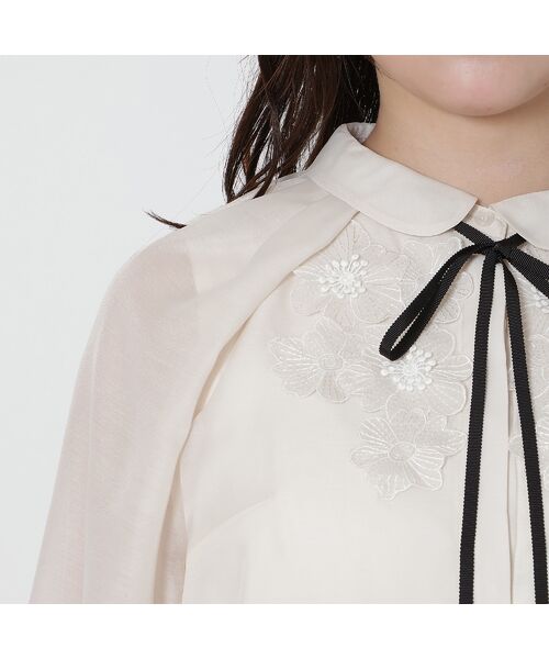 Rose Tiara / ローズティアラ シャツ・ブラウス | 【手洗いOK】襟付きフラワーモチーフブラウス | 詳細13