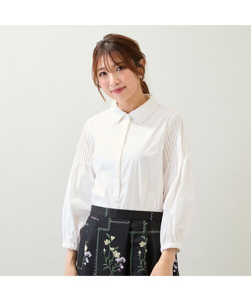 Rose Tiara / ローズティアラ シャツ・ブラウス | 【2way】【接触冷感/UVカット/イージーケア/手洗いOK】レース襟ブラウス | 詳細1
