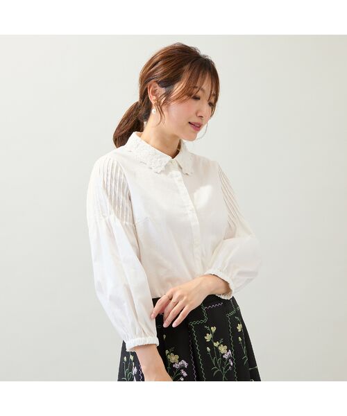 Rose Tiara / ローズティアラ シャツ・ブラウス | 【2way】【接触冷感/UVカット/イージーケア/手洗いOK】レース襟ブラウス | 詳細2