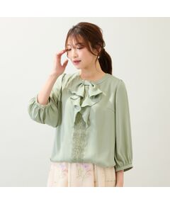 Rose Tiara / ローズティアラ シャツ・ブラウス | 【手洗いOK】リボンモチーフバルーンヘムブラウス