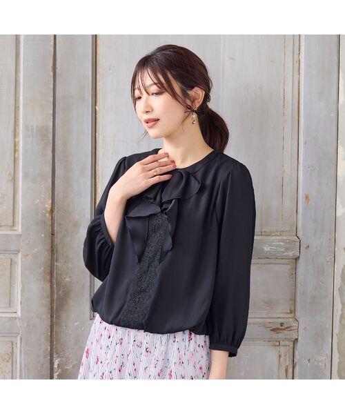 Rose Tiara / ローズティアラ シャツ・ブラウス | 【手洗いOK】リボンモチーフバルーンヘムブラウス | 詳細2