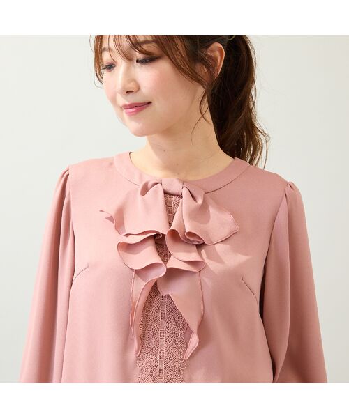 Rose Tiara / ローズティアラ シャツ・ブラウス | 【手洗いOK】リボンモチーフバルーンヘムブラウス | 詳細3