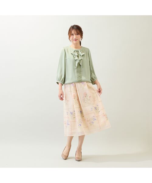 Rose Tiara / ローズティアラ シャツ・ブラウス | 【手洗いOK】リボンモチーフバルーンヘムブラウス | 詳細6