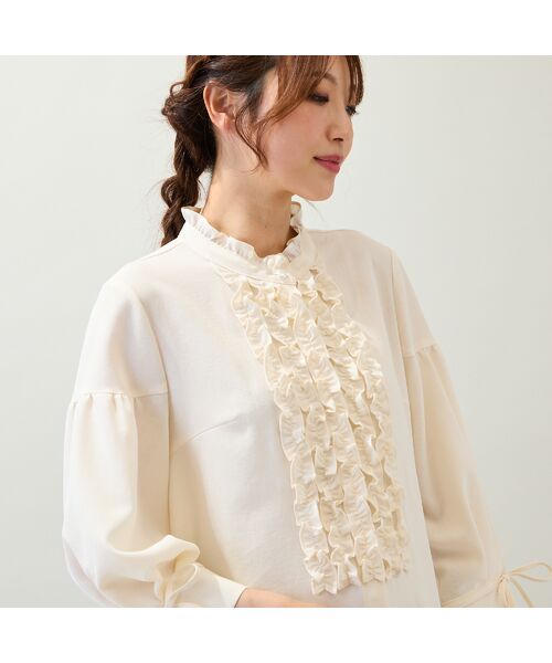 Rose Tiara / ローズティアラ シャツ・ブラウス | 【接触冷感/イージーケア/手洗いOK】フリルブラウス | 詳細1