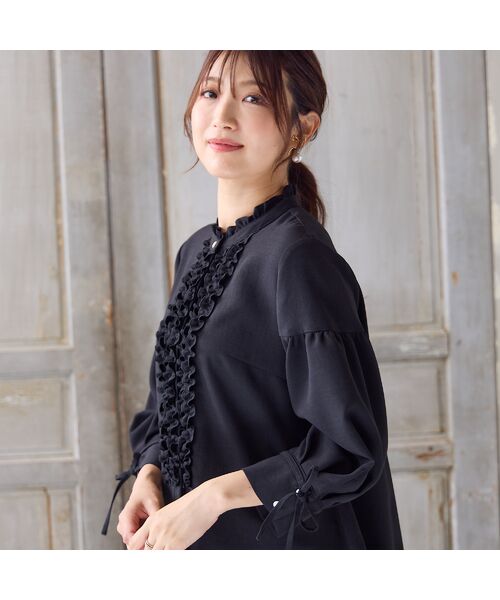 Rose Tiara / ローズティアラ シャツ・ブラウス | 【接触冷感/イージーケア/手洗いOK】フリルブラウス | 詳細3