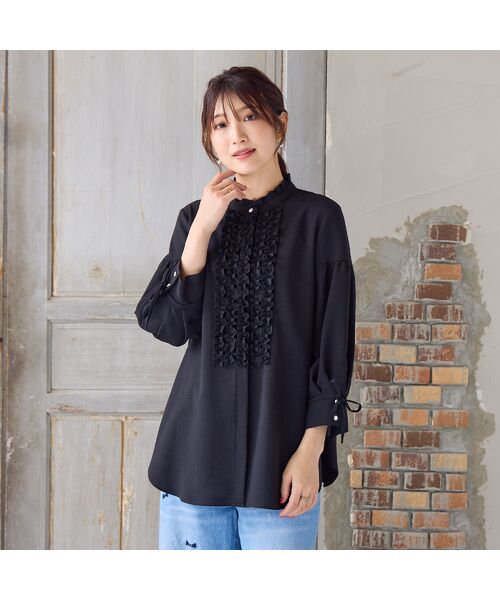 Rose Tiara / ローズティアラ シャツ・ブラウス | 【接触冷感/イージーケア/手洗いOK】フリルブラウス | 詳細4