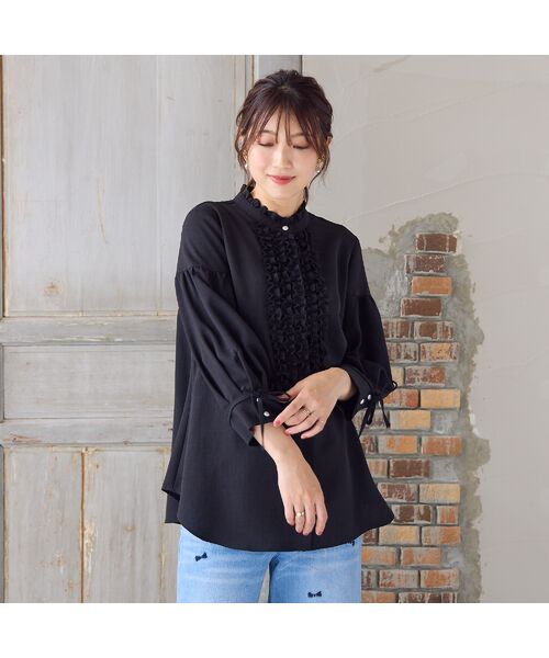 Rose Tiara / ローズティアラ シャツ・ブラウス | 【接触冷感/イージーケア/手洗いOK】フリルブラウス | 詳細5