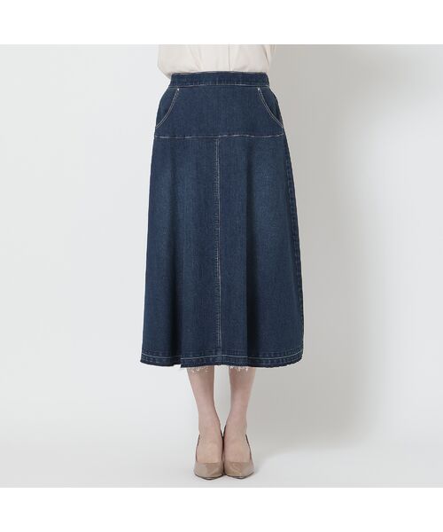 Rose Tiara / ローズティアラ ミニ・ひざ丈スカート | 【手洗いOK】フレアデニムスカート | 詳細13