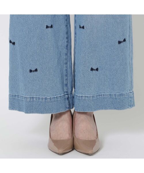 Rose Tiara / ローズティアラ デニムパンツ | 【人気デザイン】【手洗いOK】リボン刺繍ワイドデニム | 詳細12