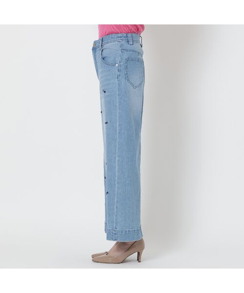 Rose Tiara / ローズティアラ デニムパンツ | 【人気デザイン】【手洗いOK】リボン刺繍ワイドデニム | 詳細7