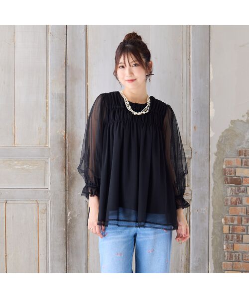 Rose Tiara / ローズティアラ カットソー | 【手洗いOK】チュール重ねカットソー | 詳細5