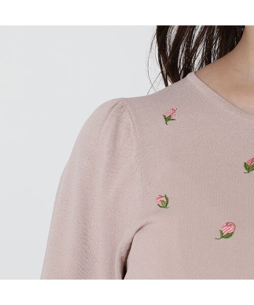 Rose Tiara / ローズティアラ ニット・セーター | 【手洗いOK】つぼみ刺繍ニットカーディガン | 詳細12