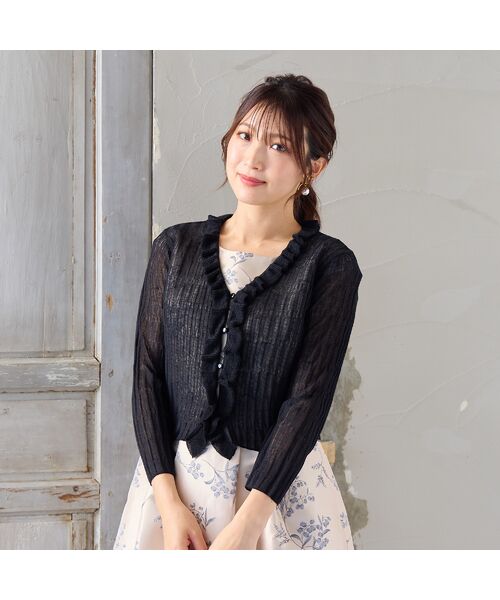 Rose Tiara / ローズティアラ ニット・セーター | クロップドフリルニットカーディガン | 詳細1