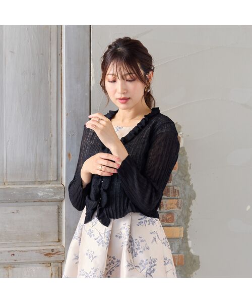 Rose Tiara / ローズティアラ ニット・セーター | クロップドフリルニットカーディガン | 詳細2