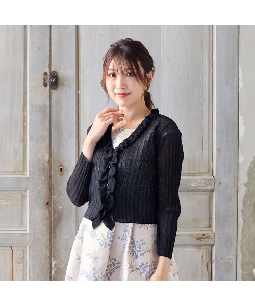 Rose Tiara / ローズティアラ ニット・セーター | クロップドフリルニットカーディガン | 詳細3