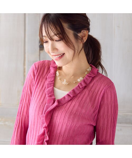 Rose Tiara / ローズティアラ ニット・セーター | クロップドフリルニットカーディガン | 詳細4