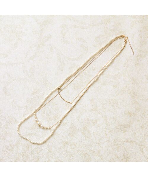 Rose Tiara / ローズティアラ ネックレス・ペンダント・チョーカー | 【3way】パール調バー3連ネックレス | 詳細1