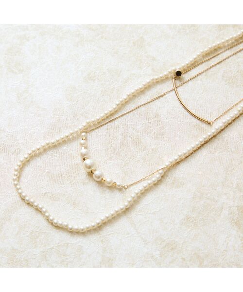 Rose Tiara / ローズティアラ ネックレス・ペンダント・チョーカー | 【3way】パール調バー3連ネックレス | 詳細2