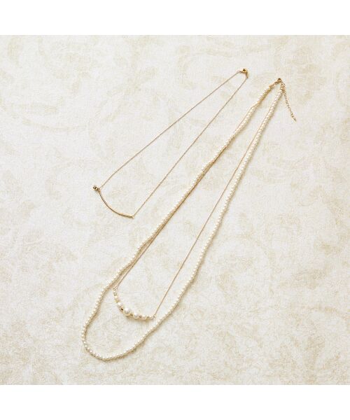Rose Tiara / ローズティアラ ネックレス・ペンダント・チョーカー | 【3way】パール調バー3連ネックレス | 詳細3