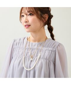 Rose Tiara / ローズティアラ ネックレス・ペンダント・チョーカー | 【3way】【2Set】パール調ビーズ＆チェーンネックレス