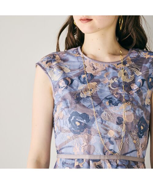 Rose Tiara / ローズティアラ ミニ丈・ひざ丈ワンピース | アールヌーボー調刺繍ワンピース | 詳細3