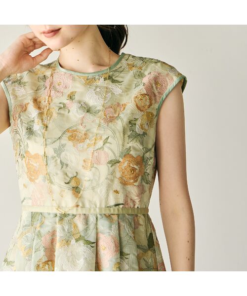 Rose Tiara / ローズティアラ ミニ丈・ひざ丈ワンピース | アールヌーボー調刺繍ワンピース | 詳細7